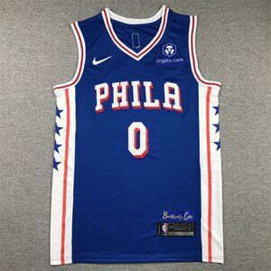 Mens Youths Available Choose Tyrese Maxey Blue Stitched Jersey